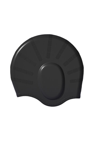 Choice3 Black Ear Protection Silicone Swimming Cap for Women Men Long Hair Wa...
