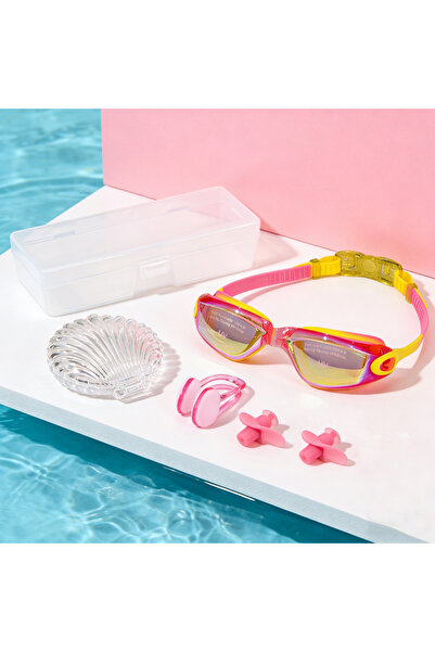 choice2 Pink-Yellow Kids Electroplated Swimming Goggles High-definition Water...