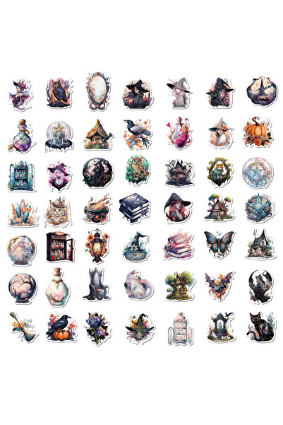 Choice1 50PCS 50/100PCS Realistic Witch Graffiti Stickers Decorative Guitar N...