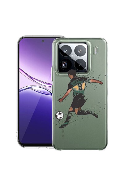 bestcase Прозрачен тънък силиконов калъф, съвместим с Xiaomi 15 Pro, Футбол, ...