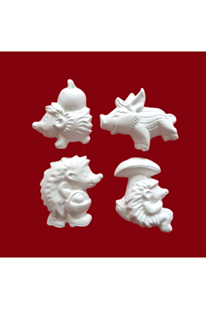 CREATIVITATEPLUS Set 4 figurine din ipsos Animale de Padure, 7x6.5cm