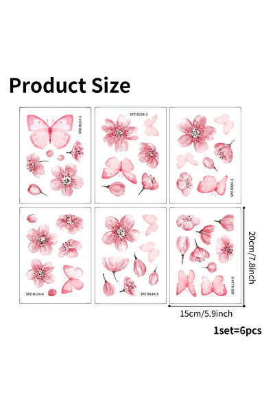 choice2 6PCS C 6pcs Bathroom Wall Stickers Waterproof PVC Flower Pattern Non ...