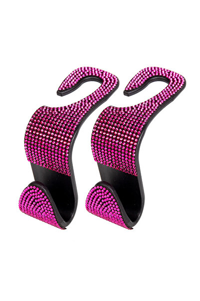 Choice3 DUTRIEUX Pink 2pcs Car Headrest Hook Organizer Rhinestone Universal A...