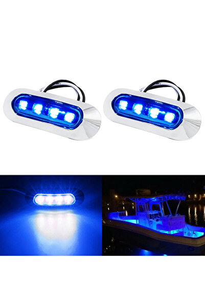 Choice1 2pcs blue light LED Boat Navigation Lights Bow Stern Marine Strip Lig...