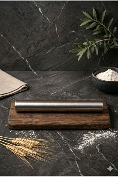 morponi Paslanmaz Çelik 32 cm Kalın Hamur Açma Oklava Masterchef