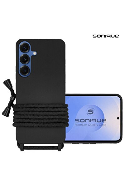 Sonique Θήκη Σιλικόνης με Κορδόνι CarryHang Samsung Galaxy S25 Plus Μαύρο