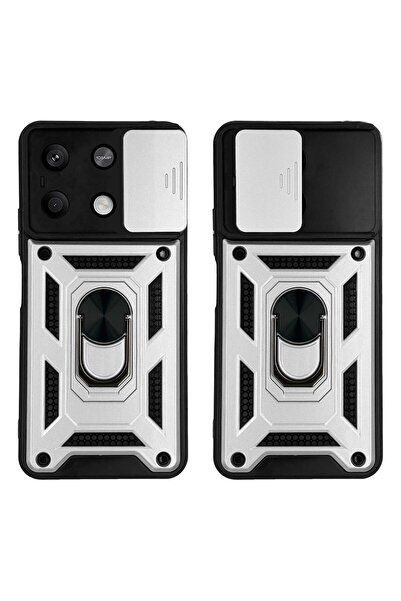 Sonique Θήκη Ring Armor CamPro για Xiaomi Redmi Note 13 5G Ασημί