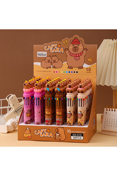 Choice Multi-Colored 36Pcs Ballpoint Pen Cute Capybara 36Pcs 10 Color Ballpoi...