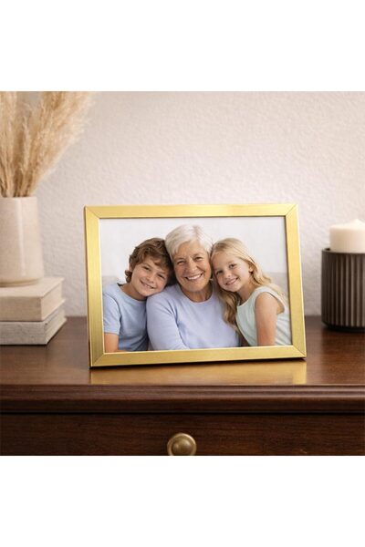 sanalbayim Ahşap Kare Fotoğraf Çerçevesi Altın 15x20