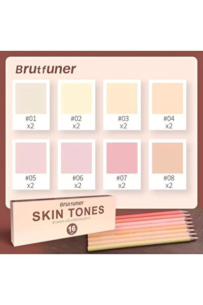 Choice 16 Pcs 16pcs Premium Colored Pencils Set 8 Skin Tone Shades Profession...