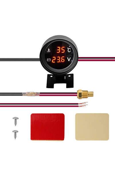 Choice Red Round Led Digital Car Truck Water Temp Gauge Temperature Sensor Te...
