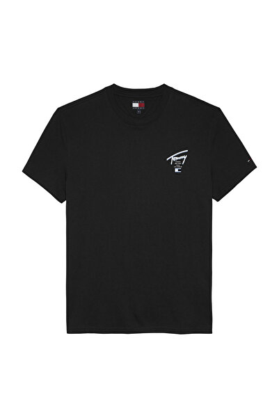 Tommy Hilfiger Tricou bărbătesc cu mânecă scurtă, logo semnătură pe spate, gu...