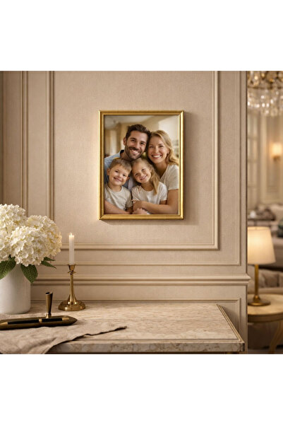 sanalbayim Ahşap Diploma ve Fotoğraf Çerçvesi A4 Altın