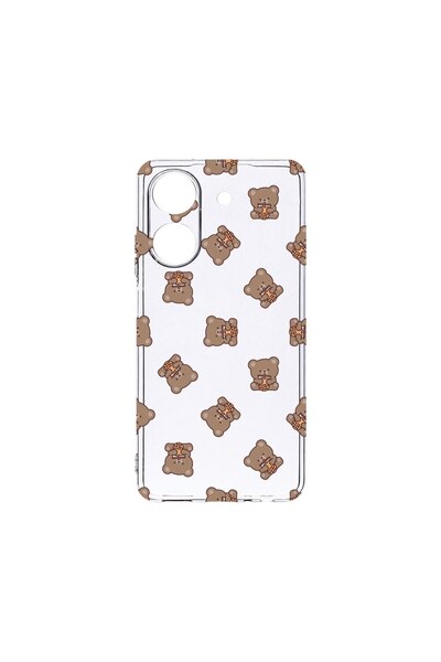 bestcase Прозрачен силиконов калъф 2ММ, съвместим с Xiaomi Redmi 13C, с десен...