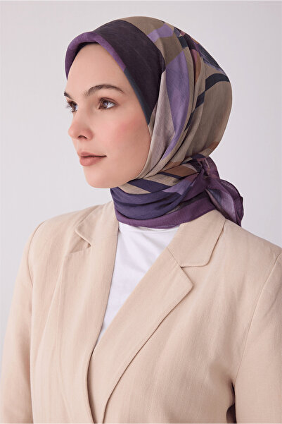 Belli Geometrik Desen Fresh Rozy Eşarp