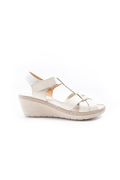 UrbanShoes Sandale cu platforma dama din piele naturala,Leofex-214 Bej Box