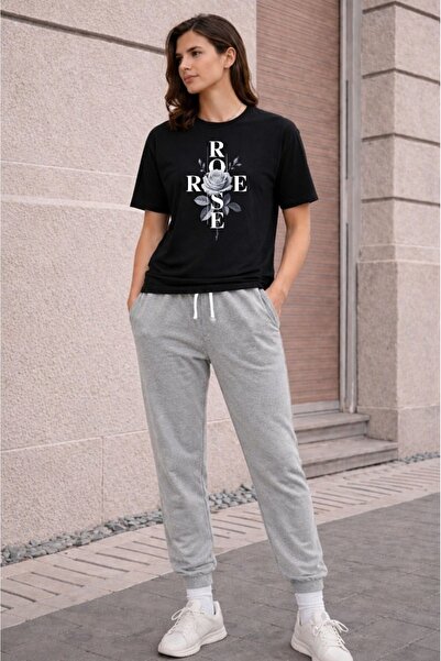orwen life est. 2022 Women's / Girls' Oversize Grey Rose Thsort Tracksuit Set...