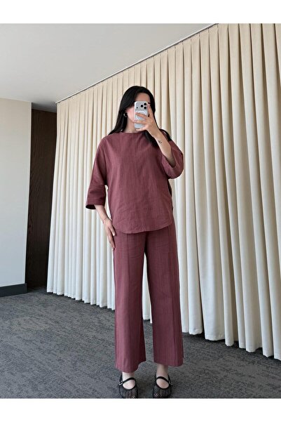 My Blog Kiremit 100% Cotton Belted Suit - 8726
