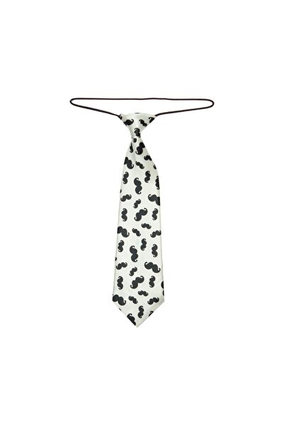 ButicCochet Children's tie, Buticcochet, White with black moustache, made of ...