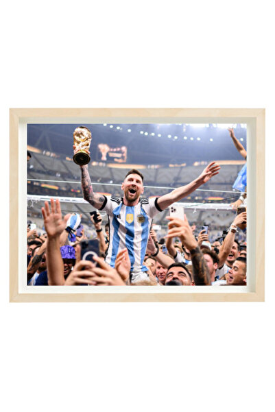 Boomah Accessories Lionel Messi Argentina Champion Autographed Poster with Fr...