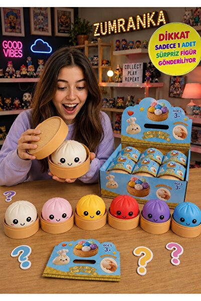 ZUMRANKA Çin Mantısı Dumpling Squishy Sürpriz Renkli Dev Rainbow Mystery Squi...