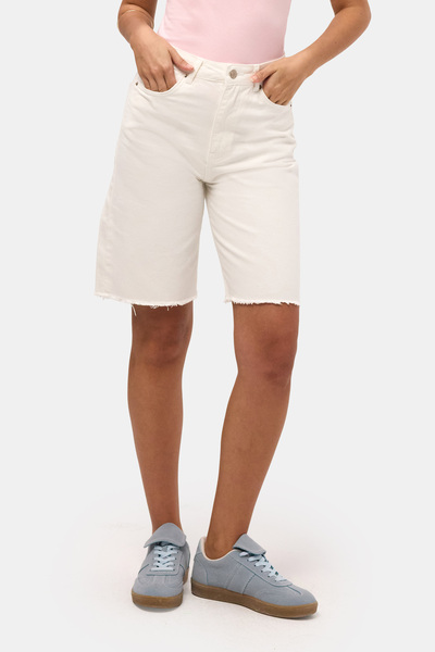 it's basic Women's Off-White 7S6-101 Mom Midi 100% Cotton Denim Shorts