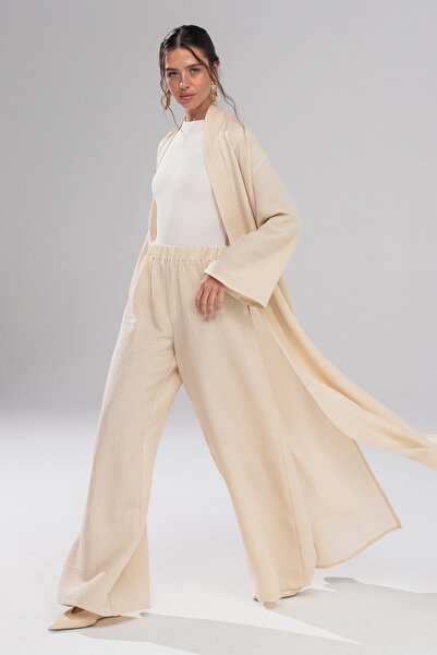 tugfashion Flow Pantolon Kimono Parıltılı Takım