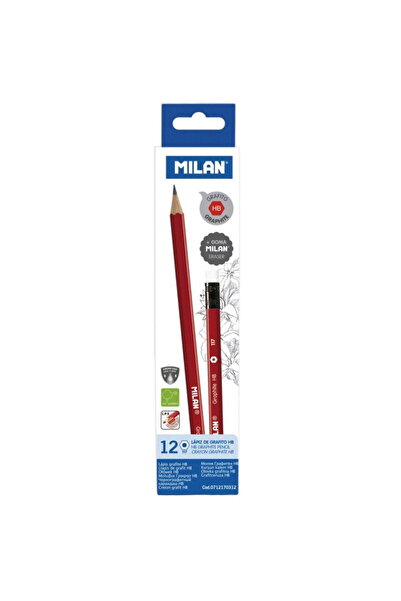 Milan Set Creioane Grafit HB cu Radiera (12 buc)