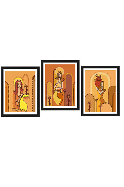 Boomah Accessories set of 3, Plant Lover Girl Boho Style - Decorative Wall Ar...