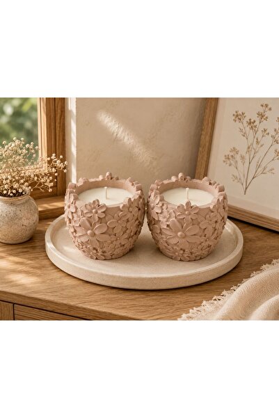 LUMIRA SCENTED CANDLE CONCRETE POT 2'li Set Japon Kiraz Çiçeği Beton mum - Ko...