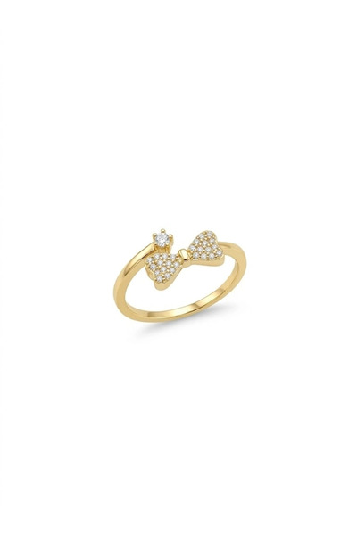 Twin Store Sweet Bow Design Stone Ring - Yz0221