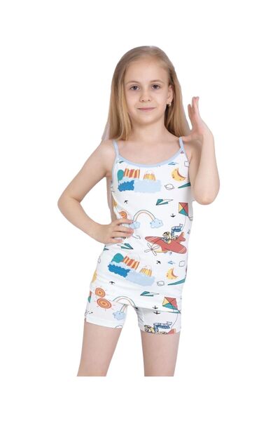 Yağmur Giyim Set boxer pentru fete cu model de avion ELM 8008