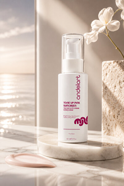 andelart Ton Eşitleyici Pembe Güneş Kremi | Tone Up Pink Sunscreen 50 ML | Aydınlatıcı & Nemlendirici Günlük SPF Bakımı
