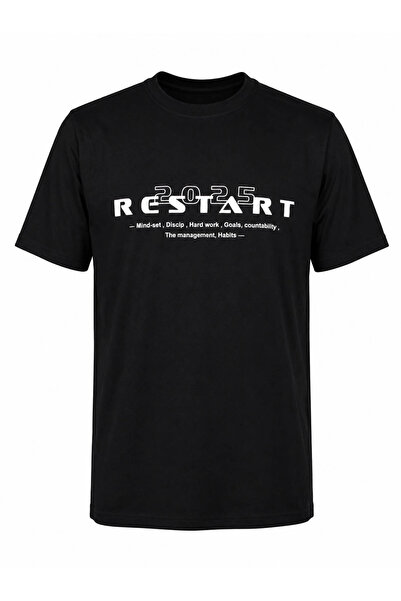 trender Restart Print Suprem Black Men's T-Shirt 226-05