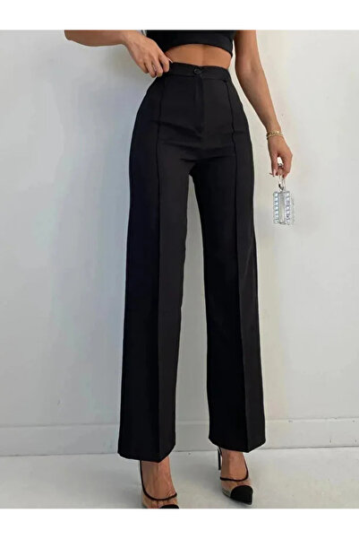 De Bijoura Women's High Waist Palazzo Pants, Flexible Diving Fabric, Gathered...