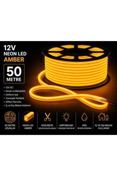 LEDEVİM 50 Metre 12 Volt Neon Led 6x12mm Dış Cephe Led