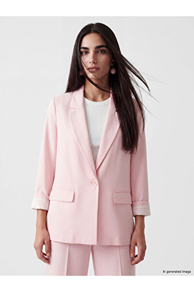 LC Waikiki Rmz Gi̇yi̇m Farkiyla Linen Blend Women's Blazer Jacket