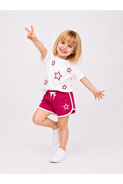 Patriko SET TRICOU ȘI PANTALONI SCURTĂ PENTRU FETE, SEZONUL NOU, CU DETALII B...