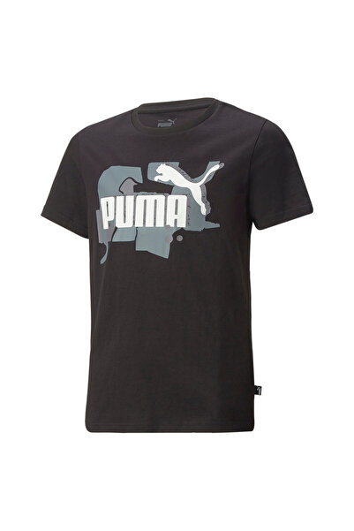 Puma Youth Boys Essentials+ STREET ART Logo Tee - Black