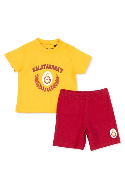 Galatasaray Erkek Bebek Pijama Takımı Bisiklet Yaka Kısa Kol Reçme