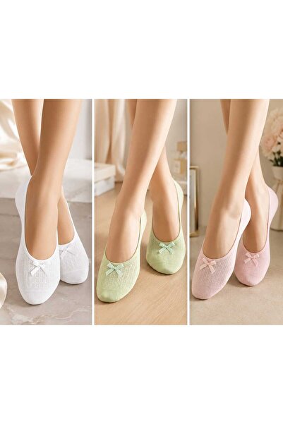 VitaMood Yaşam 3-Pack of Pastel-Colored Bow-Detail Ballet Socks