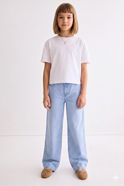 rois Girls' Loose-Legged Wide-Let Jeans