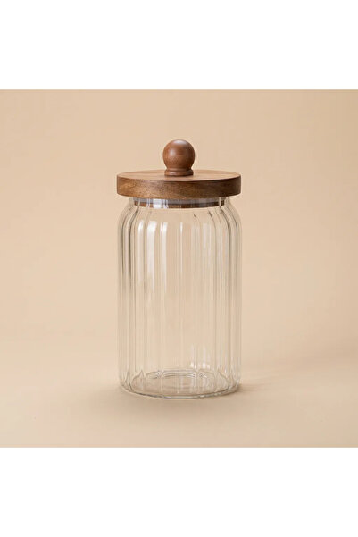 ELZEY HOME Acacia Lid Borosilicate Glass Jar (950ml)