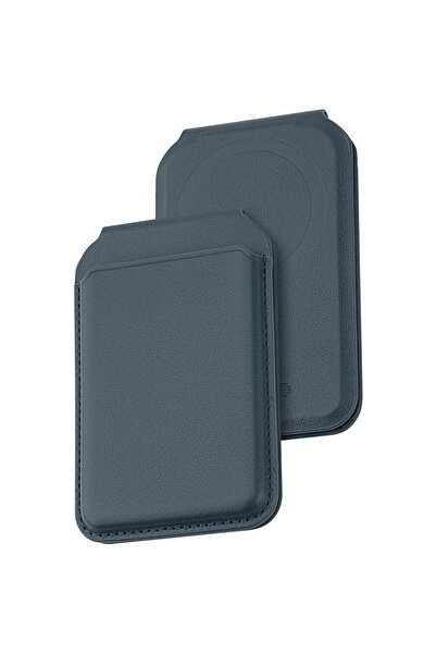 Dviced Leather magsafe foldable cardholder - Blue