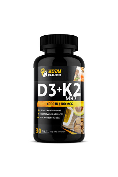 Body Builder Vitamin D3 + K2 30 Tablets – Strong Bones, Calcium Absorption & ...