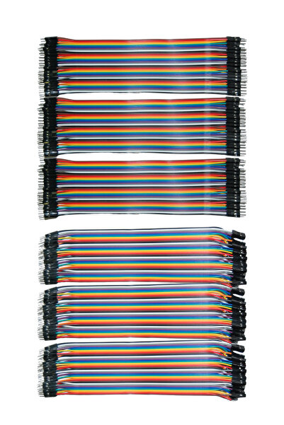 ATOLYE ELEKTRONİK Jumper Kablo Seti - 20cm - 40'lı - 6'lı Kablo Seti (3x Dişi...