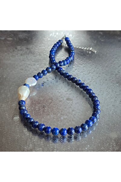 DRUZY Royalty#11 Lapis Lazuli and Pearl Necklace