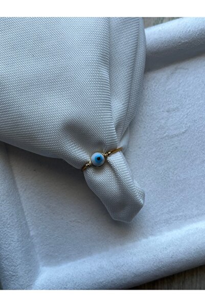 Pel Design Nazar Beaded Adjustable Wire Ring Handmade