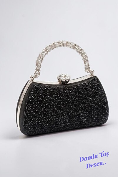 Famels Drop Stone Design Special Stone Handle, Women's Evening Dress Bag