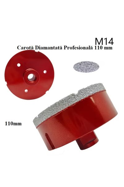 Romania 110 mm – Diamond Core Drill M14, Industrial Class (Porcelain Tile & Granite)